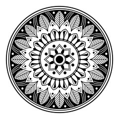 Mandala decorative round ornament. Can be used for greeting card, phone case print, etc. Hand drawn background, vector isolated on white. EPS 10 