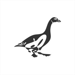 Continuous line drawing of goose.  Vector illustration.