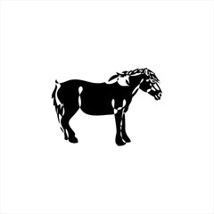 Continuous one line drawing. Horse logo.