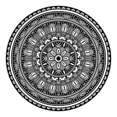 Abstract black and white line drawing, contour image for adult and older children.