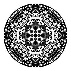 Abstract black and white line drawing, contour image for adult and older children.