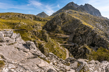 Mirador Coll dels Reis - mountain pass located on the northwest coast of the Spanish Balearic island of Majorca. Spain