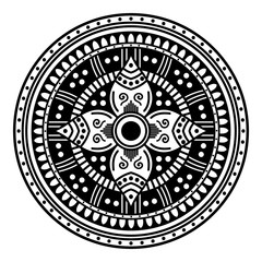 Abstract black and white line drawing, contour image for adult and older children.