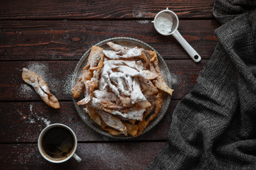 Faworki, traditional Polish sweets, Fat Thursday, Angel Wings