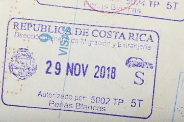 Costa Rica arrival stamp
