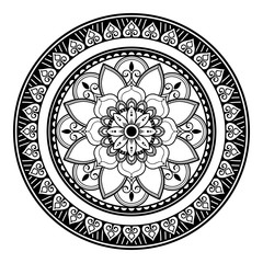 Abstract black and white line drawing, contour image for adult and older children.