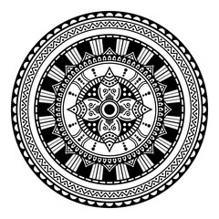 Abstract black and white line drawing, contour image for adult and older children.