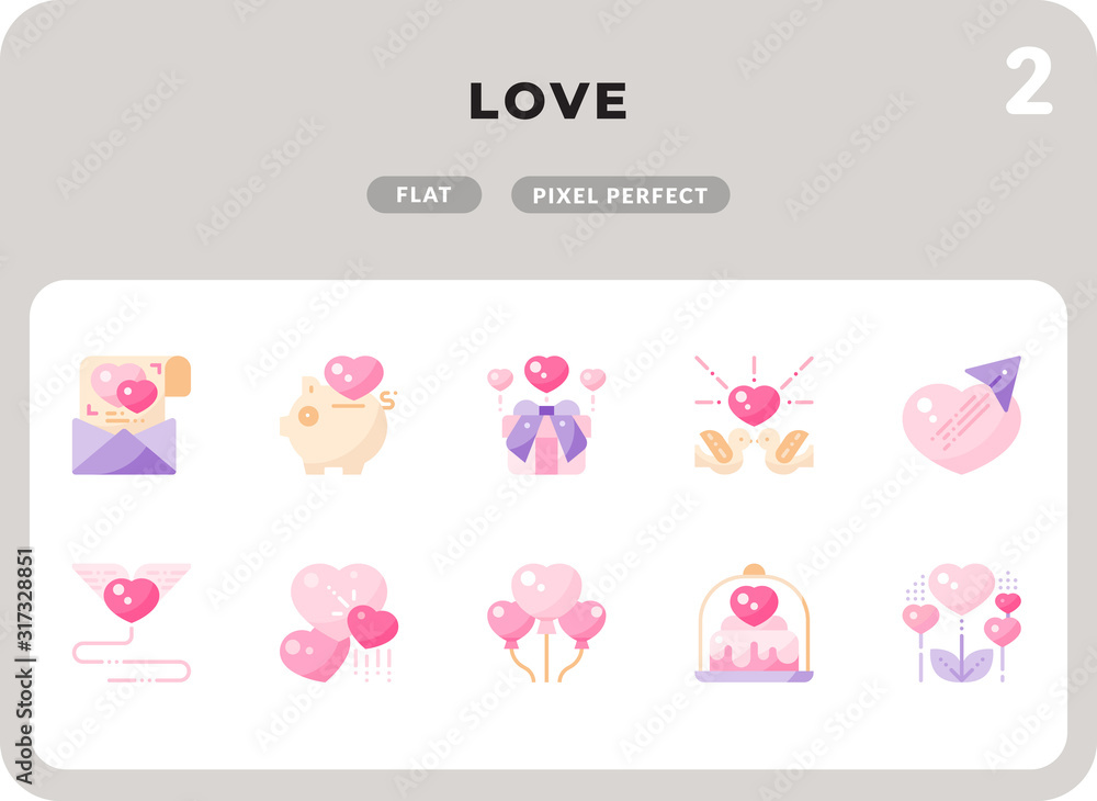 Poster love glyph icons pack for ui. pixel perfect thin line vector icon set for web design and website app