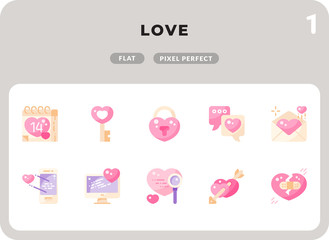 Love Glyph Icons Pack for UI. Pixel perfect thin line vector icon set for web design and website application.