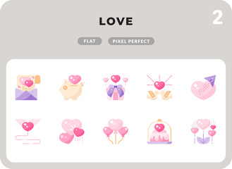 Love Glyph Icons Pack for UI. Pixel perfect thin line vector icon set for web design and website application.