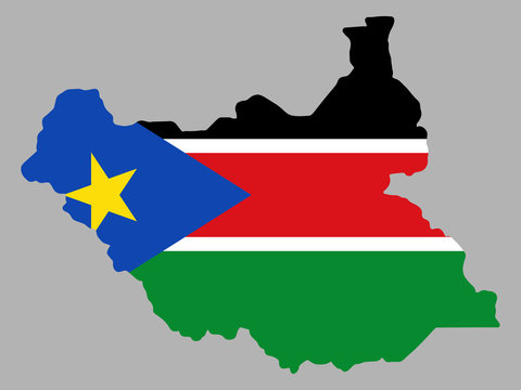 South Sudan Map Flag Vector