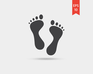 Fototapeta na wymiar Human footprint web icons set isolated on white background, top view 