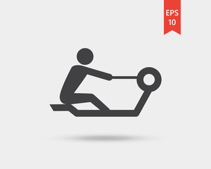 Rowing icon, rowing machine vector web icon isolated on white background, EPS 10, top view  © samir