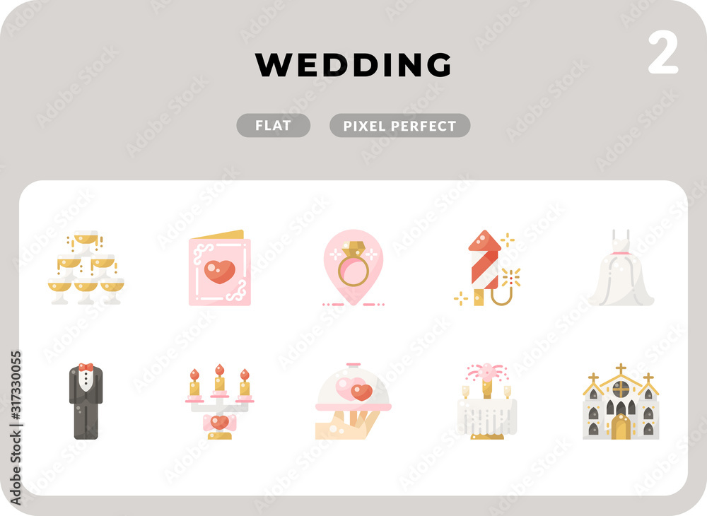 Poster wedding glyph icons pack for ui. pixel perfect thin line vector icon set for web design and website 
