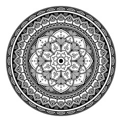 Abstract black and white line drawing, contour image for adult and older children.