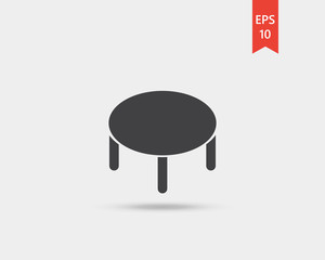 Fitness trampoline vector web icon isolated on white background, EPS 10, top view	