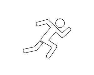 Running icon, running man vector web icon isolated on white background, EPS 10, top view	