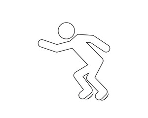 Skating ice vector web icon isolated on white background, EPS 10, top view	