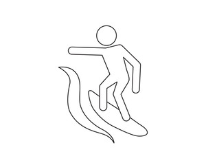 Surfing web icon vector isolated on white background, EPS 10, top view	