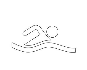 Swimming web icon vector isolated on white background, EPS 10, top view	