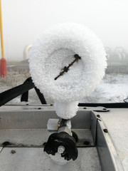 Freezing manometer, Oil and gas industry, High-pressure gas pipeline, Equipment of the gas energy station in Slovakia