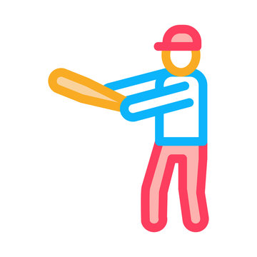 Baseball Gamer Icon Vector. Outline Baseball Gamer Sign. Isolated Contour Symbol Illustration
