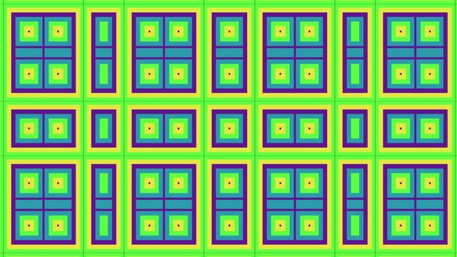 Abstract background/ Blue yellow squeres, loop 