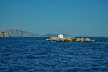 Fototapeta na wymiar daytime in the summer on the island of Hydra