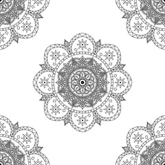 Mandala decorative ornament. Can be used for greeting card, phone case print, etc. Hand drawn background, vector isolated on white. EPS 10 
