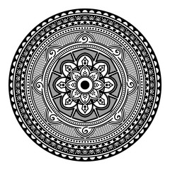 Mandala decorative ornament. Can be used for greeting card, phone case print, etc. Hand drawn background, vector isolated on white. EPS 10 