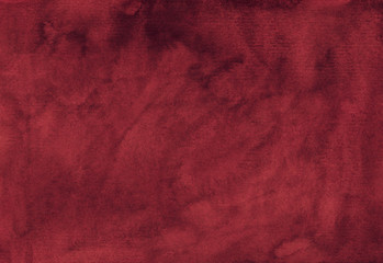 Watercolor burgundy texture background hand painted. Watercolour old dusty red color backdrop. 