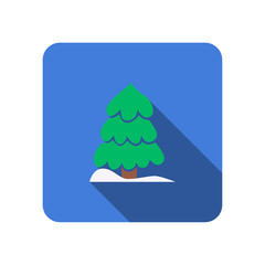 tree flat icon with long shadow vector