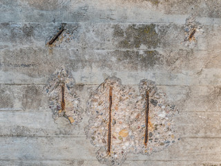 Schäden an einer Beton Wand