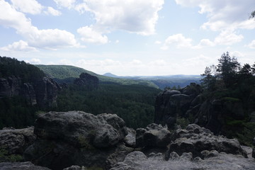 Panoramic view over the Rauschengrund to the Rauschenstein mountain