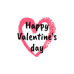 Greeting card Valentine's day. Vector isolated illustration.