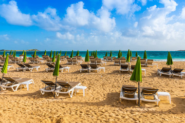 Orient Bay Beach in Saint Martin in the French West Indies in the Caribbean