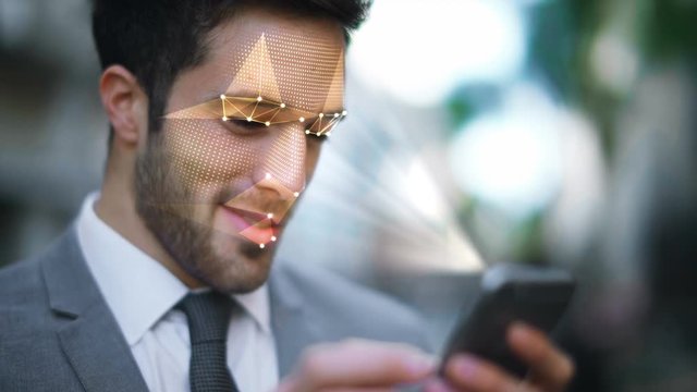 Facial recognition system. It scans and creates a depth map of your face with invisible points to protect the user information and unlock the device once the authentication is granted. Security system