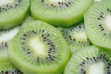 pieces of fresh green kiwi