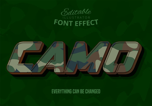 Camo text, editable text effect