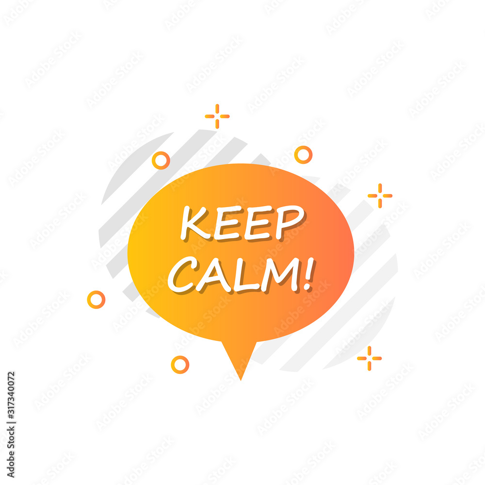 Aufkleber bubble in orange, keep calm icon. simple colored outline vector of motivation icons for ui and ux, w