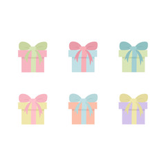 Gift box vector illustration set