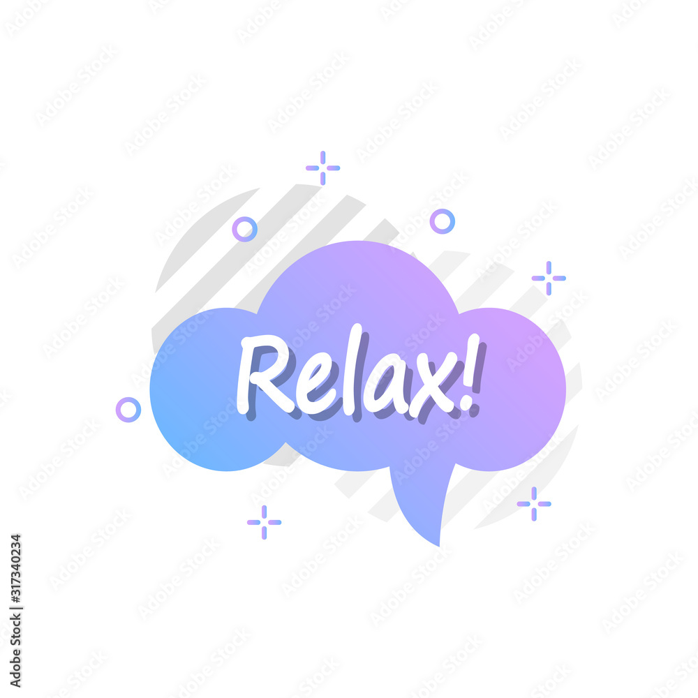 Poster bubble in blue, violet, relax icon. simple colored outline vector of motivation icons for ui and ux,