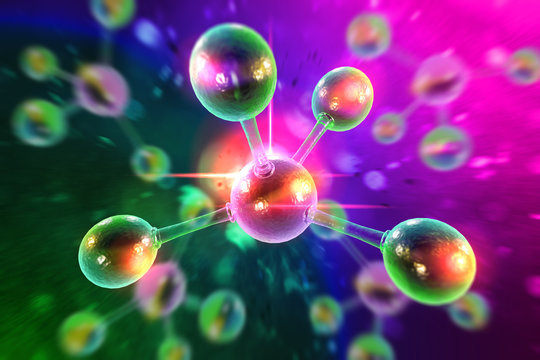 Atomic Particle 3D Illustration