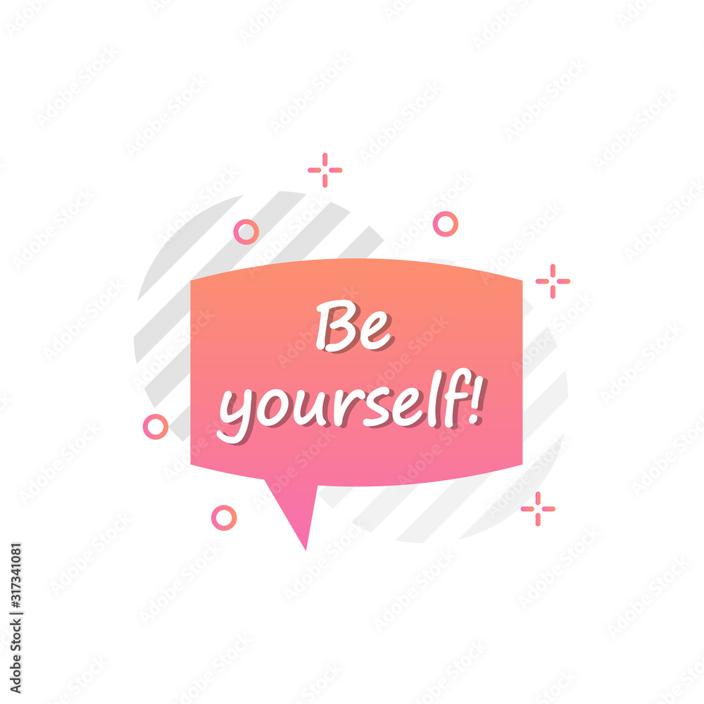 Aufkleber bubble in peach, be yourself icon. simple colored outline vector of motivation icons for ui and ux, 
