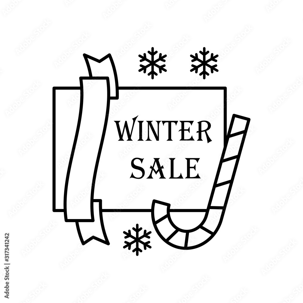 Poster snowflake candy icon. simple line, outline vector elements of winter sale icons for ui and ux, websi