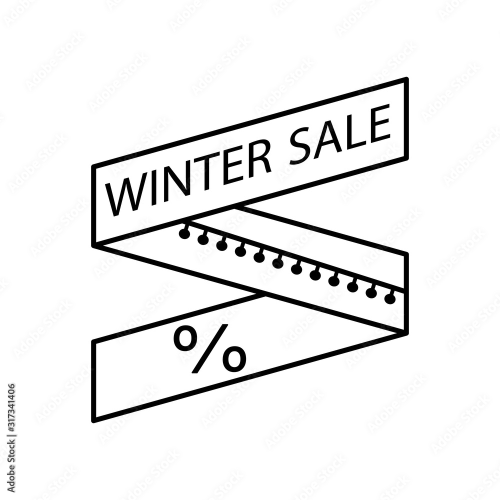 Poster ribbon per cent icon. simple line, outline vector elements of winter sale icons for ui and ux, websi
