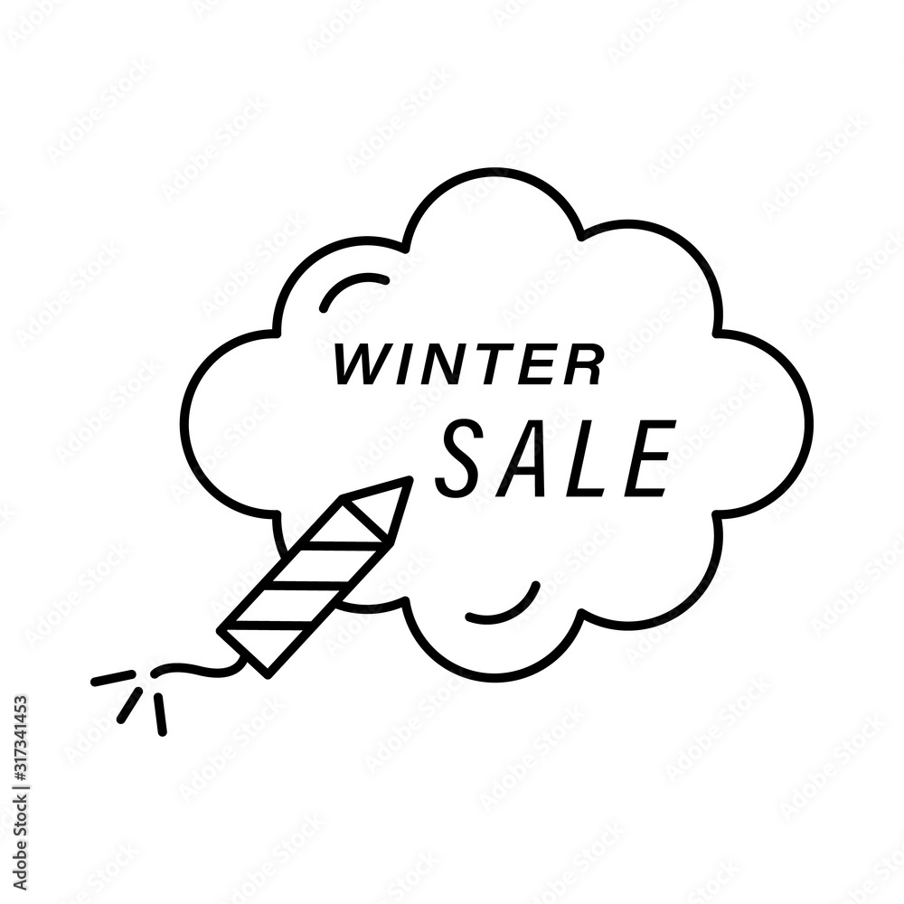 Poster bubble firework icon. simple line, outline vector elements of winter sale icons for ui and ux, websi