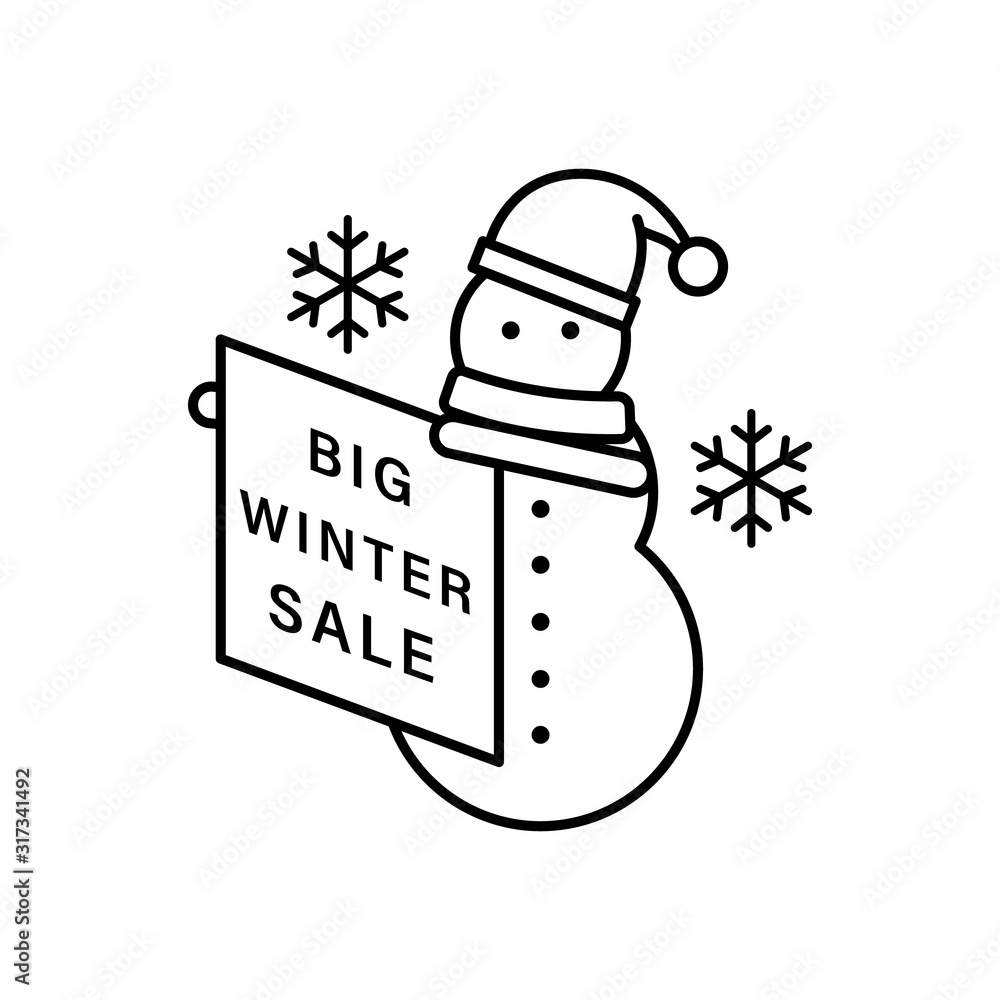 Poster Snowflake snowman icon. Simple line, outline vector elements of winter sale icons for ui and ux, website or mobile application