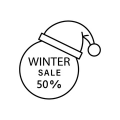 Santa hat circle icon. Simple line, outline vector elements of winter sale icons for ui and ux, website or mobile application