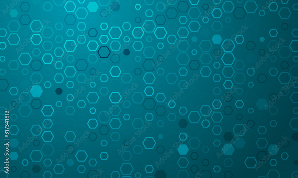 Poster abstract hexagon pattern with differents color shapes